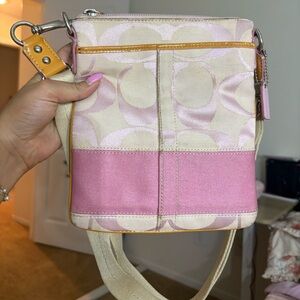 Vintage Coach Pink Signature Crossbody Bag